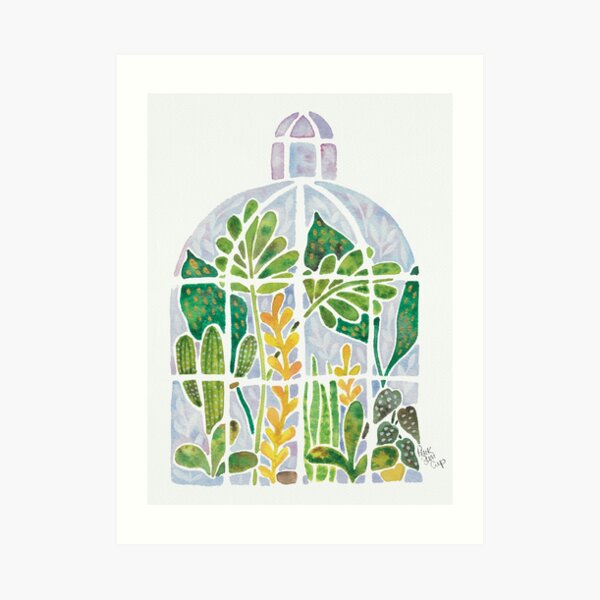 Watercolour Greenhouse Art Print