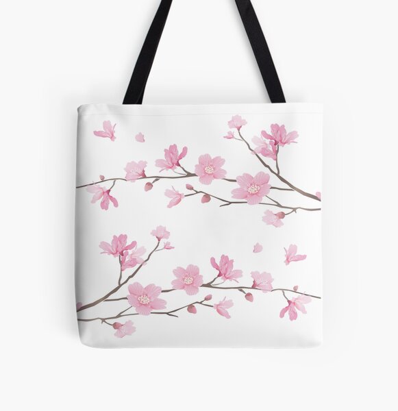 Sakura Cherry Blossom Leather Tote Bag