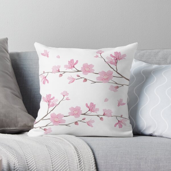 Fleur de cerisier - fond transparent Coussin