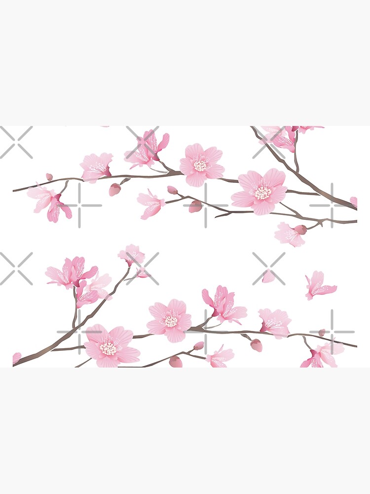 Cherry Blossom flower plant - Black Zipper Pouch for Sale by designenrich