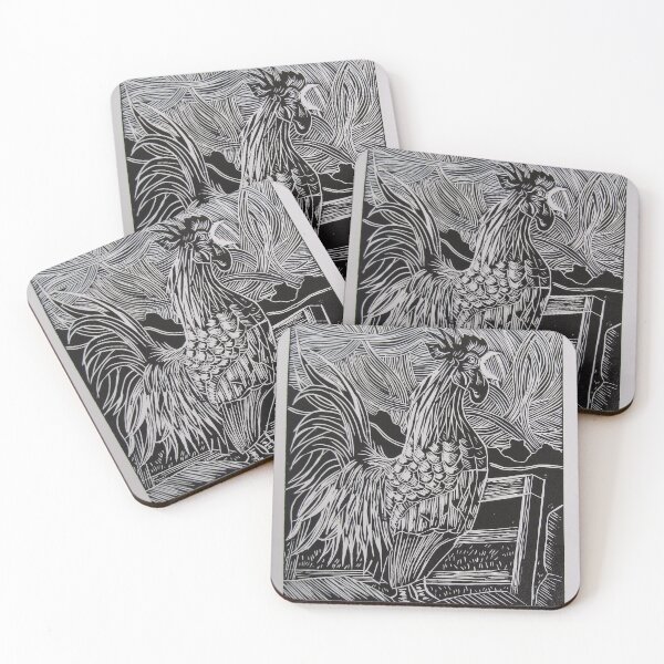 Item preview, Rooster-Linoprint-printers ink on 23 x 33cm paper                                designed and sold by crowleyronan123.