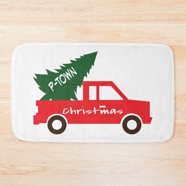 Item preview, P-Town Christmas Happy Holidays Red Pick Up Truck with Tree designed and sold by WigOutlet.