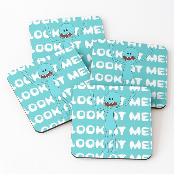 Mr meeseeks Look at me Coasters (Set of 4)