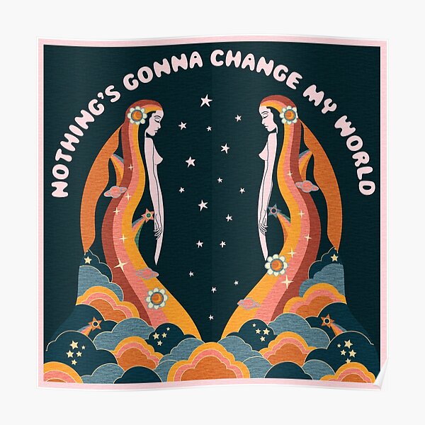 The Beatles Inspired, Across The Universe, Retro Rainbow Girls Poster