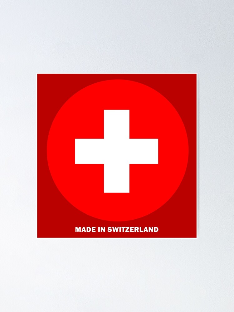 Drapeau Suisse Rond Poster By Laurentlesax Redbubble