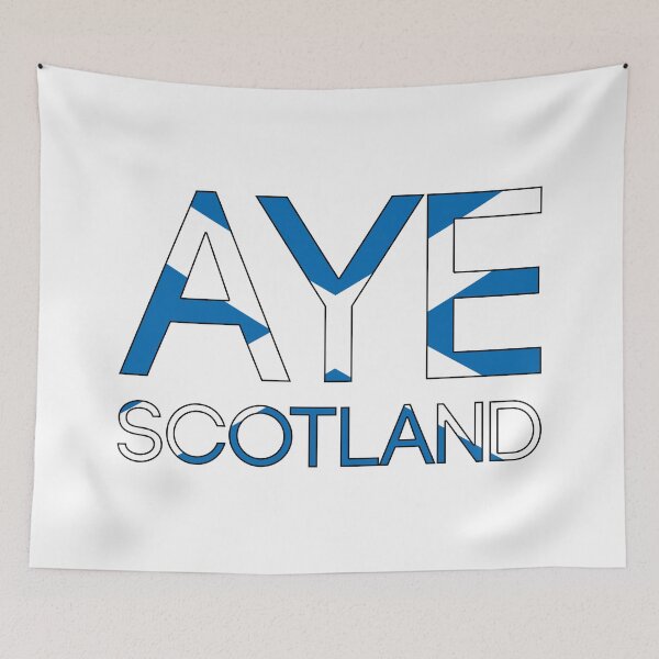 Item preview, AYE SCOTLAND, Scottish Independence Saltire Flag Text Slogan designed and sold by MacPean.