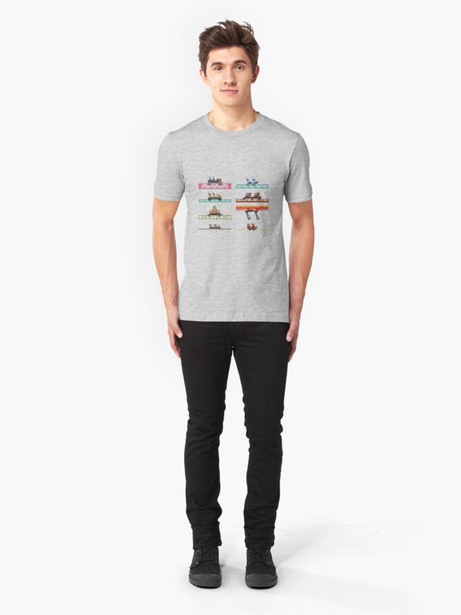 Alternate view of Knotts Berry Farm Coaster Cars Slim Fit T-Shirt