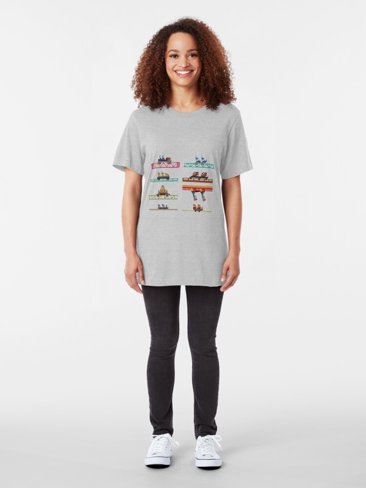 Alternate view of Knotts Berry Farm Coaster Cars Slim Fit T-Shirt