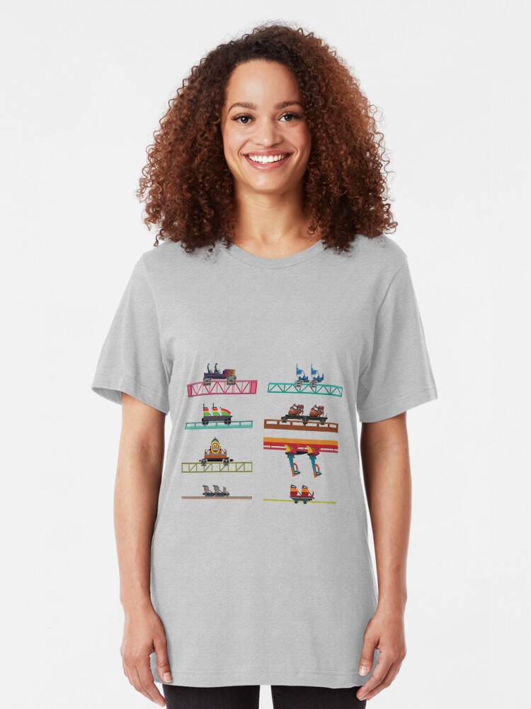 Alternate view of Knotts Berry Farm Coaster Cars Slim Fit T-Shirt