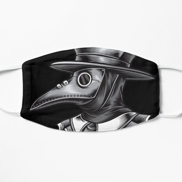 Plague Doctor Black and White Flat Mask