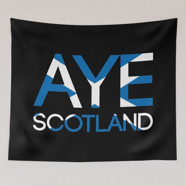 Item preview, AYE SCOTLAND, Scottish Independence Saltire Flag Text Slogan designed and sold by MacPean.