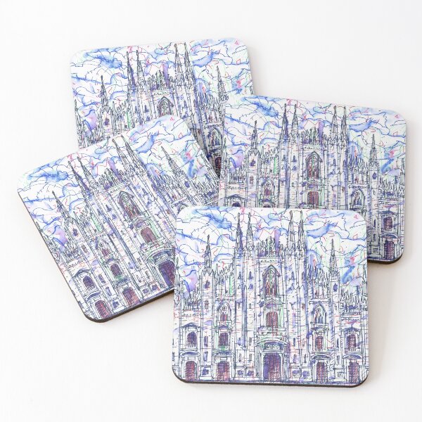 Item preview, MILAN CATHEDRAL - DUOMO watercolor and ink painting designed and sold by lautir.