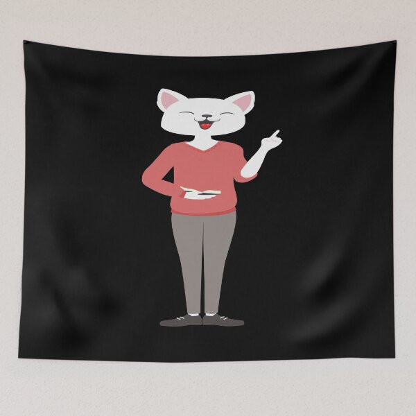 Item preview, cat in human body teacher art  designed and sold by alaechamlal.