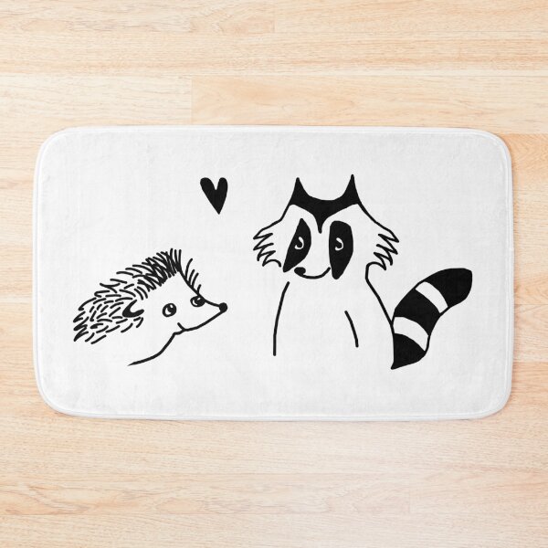 Item preview, hedgehog and raccoon drawing  designed and sold by dora6.