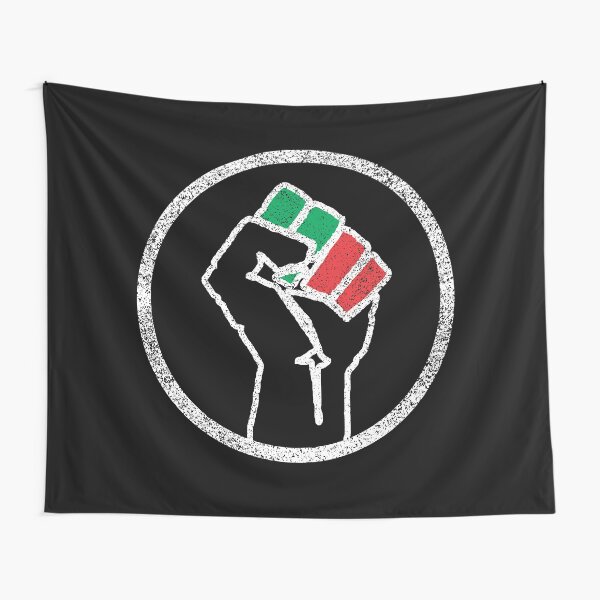 Black Power Fist Grunge Tapestry