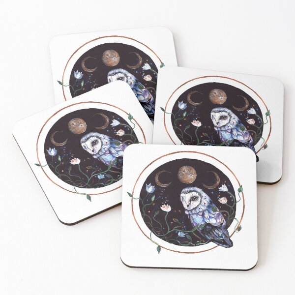 Item preview, Owl with moon designed and sold by KeraBrownArt.