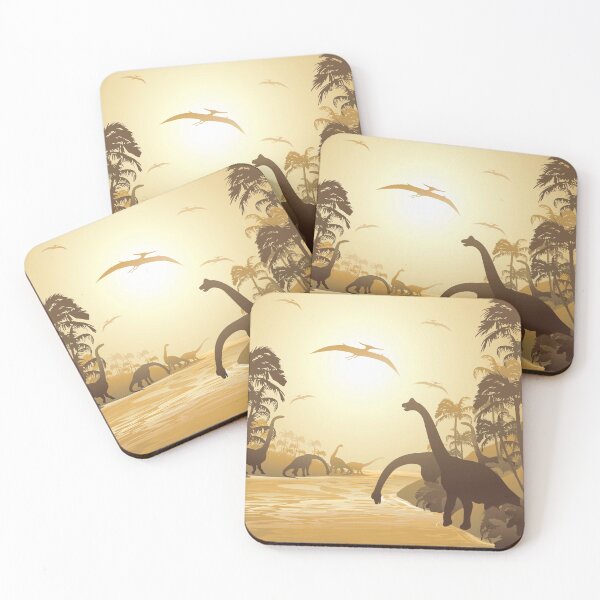 Item preview, Dinosaurs on Tropical Jurassic Landscape designed and sold by BluedarkArt.