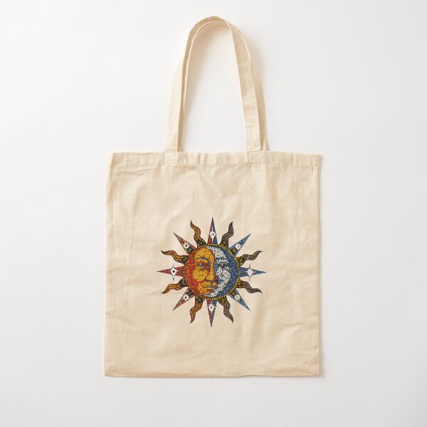 Celestial Mosaic Sun/Moon Cotton Tote Bag