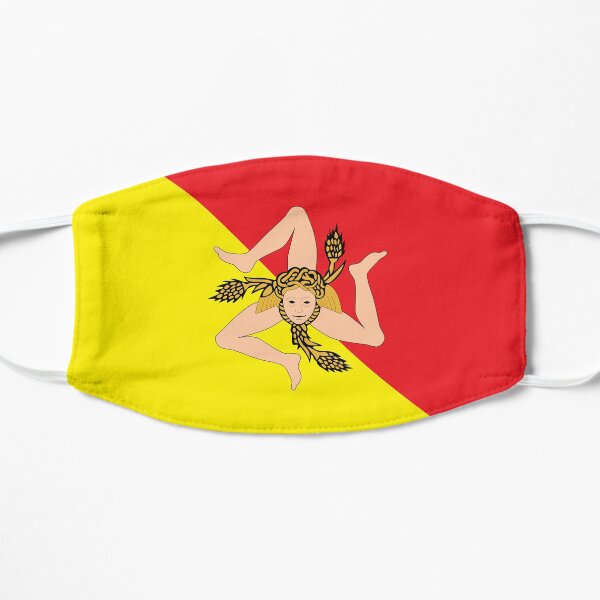 face mask flag of Sicily design pandemia virus Flat Mask