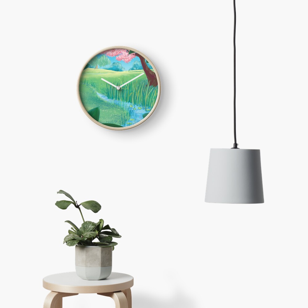 Spring Meadow print - Clock on Red Bubble