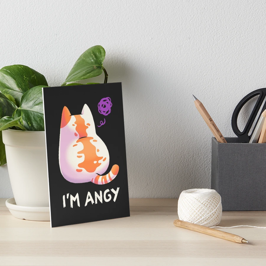 No Talk Me Im Angy // Angry Kitty Meme, Fluffy, Kawaii Art Print