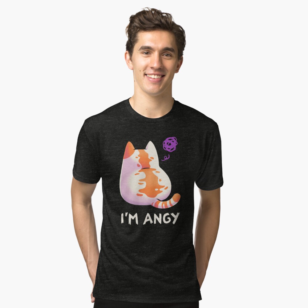 No Talk Me Im Angy Angry Kitty Meme Fluffy Kawaii T Shirt By