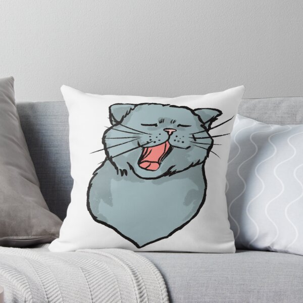 Item preview, Yawning British Blue Cat | Kitten Comic Portrait designed and sold by Gs-arts.