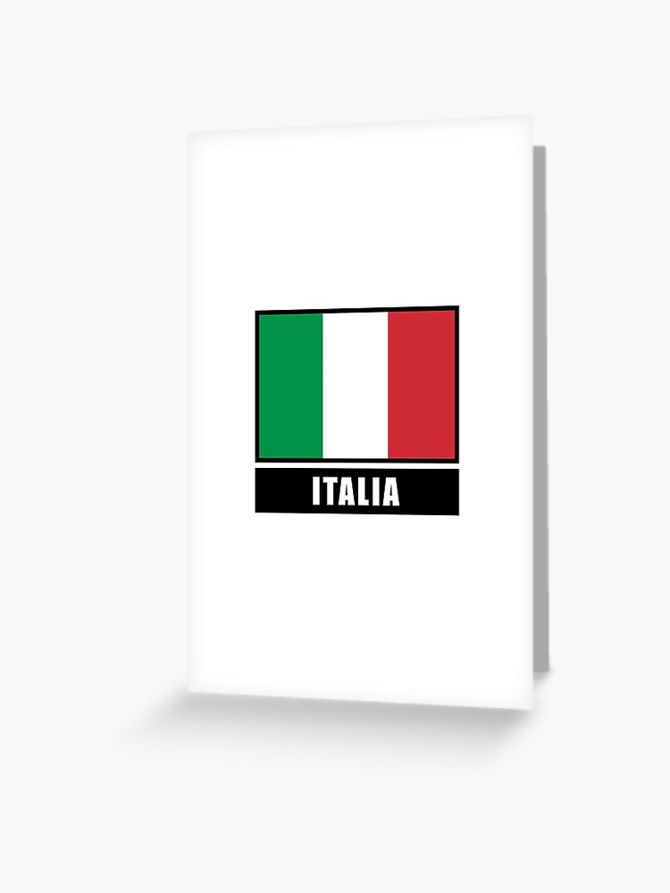 Italie - Drapeau Italien Coeur & Texte - Métallique | Carte de vœux