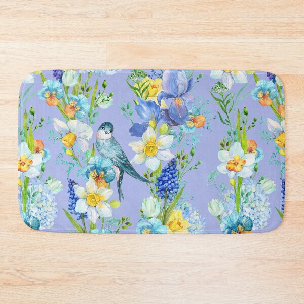 Item preview, daffodil, spring, bird, watercolor, blue, yellow designed and sold by mitrushova.
