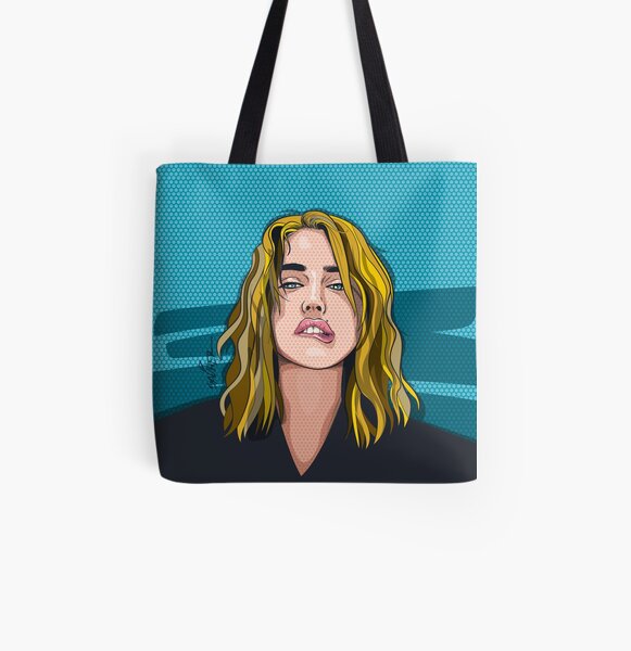 Pop Art The Phone Call Retro Lady Shopping Bag Comic All-Over Tote Bag Carry Market Bag