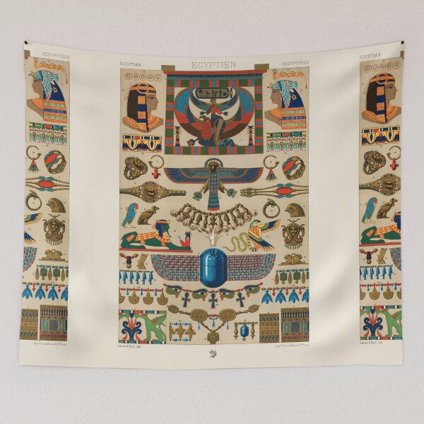 Item preview, Egyptian motif book plate from L'ornement Polychrome (1888) by Albert Racinet designed and sold by WillowNox7.