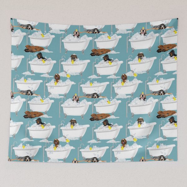 Item preview, Coonhound Bathtime designed and sold by ArtofACoonhound.