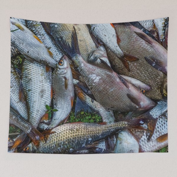 Item preview, River Fish on Green Grass - Funny Fishing & Food Gift designed and sold by r-silver.