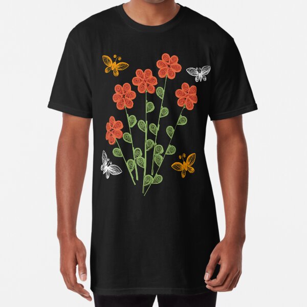 Flower with butterflies Long T-Shirt
