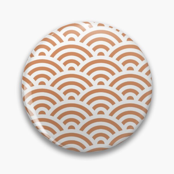Item preview, Raw Sienna & White Seigaiha | Japanese Circle Waves Pattern designed and sold by yoyomasks.