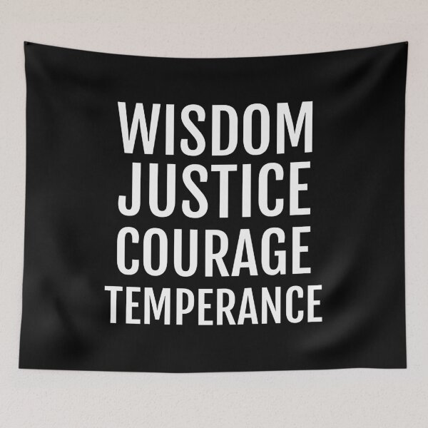 Item preview, Stoicism Cardinal Virtues Wisdom Justice Courage Temperance print designed and sold by jakehughes2015.