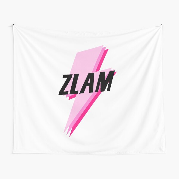 zlam pink/black lightning sticker Tapestry
