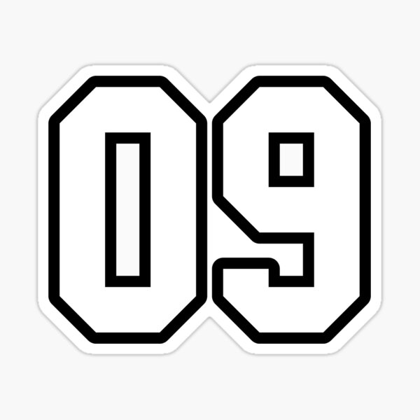 Jersey number 09 Sticker for Sale by bellacommorato