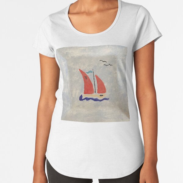 Red Sails on a Little Racing Boat Premium Scoop T-Shirt