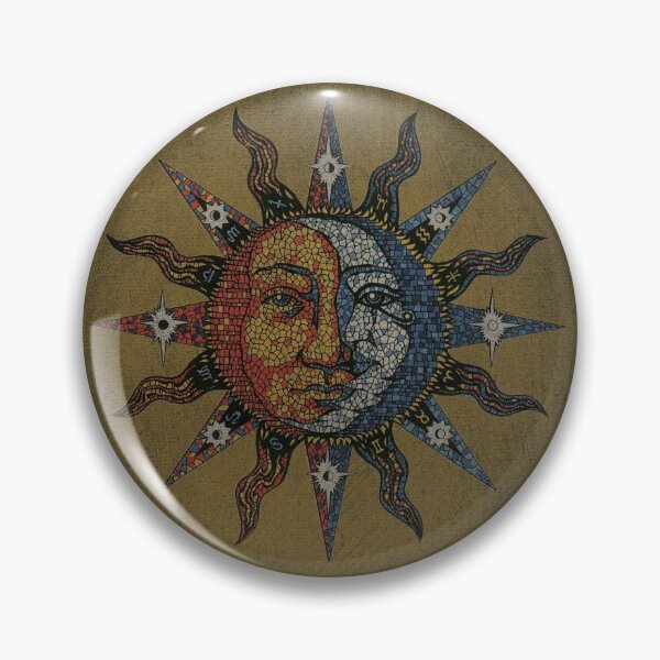 Item preview, Vintage Celestial mosaic Sun & Moon designed and sold by sandersart.