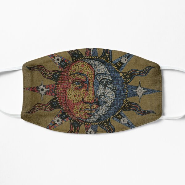 Vintage Celestial mosaic Sun & Moon Flat Mask