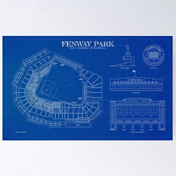 Item preview, Fenway Park. The Cathedral of Baseball (Blueprint) designed and sold by BGALAXY.