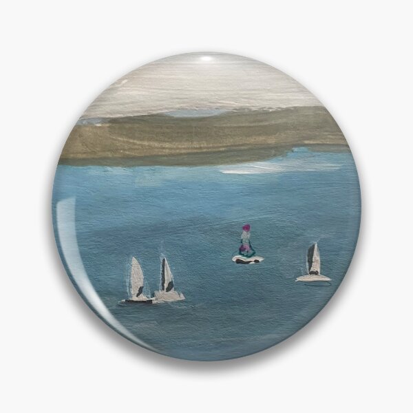 Sailing Boats on a Calm Sea at Shanklin Isle of Wight Pin
