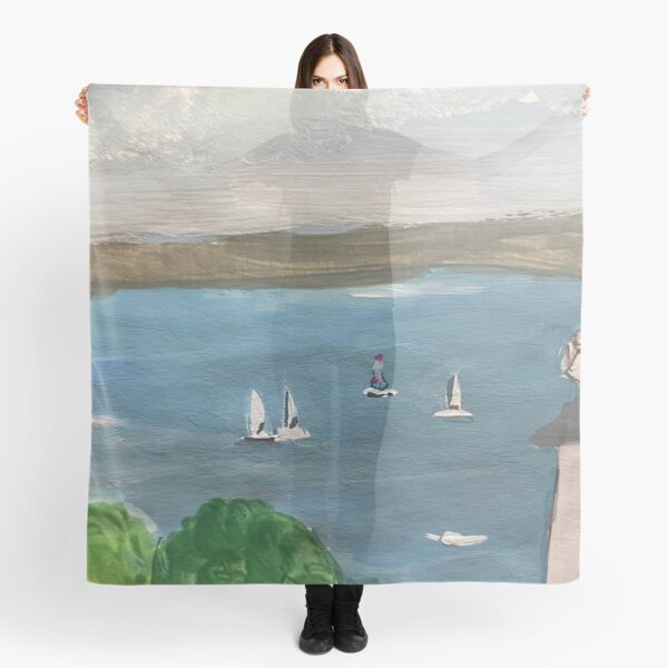 Sailing Boats on a Calm Sea at Shanklin Isle of Wight Scarf