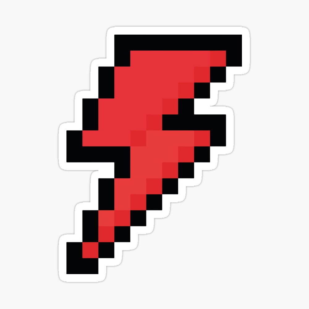 Pixelated Lightning Bolt (Red/Black)