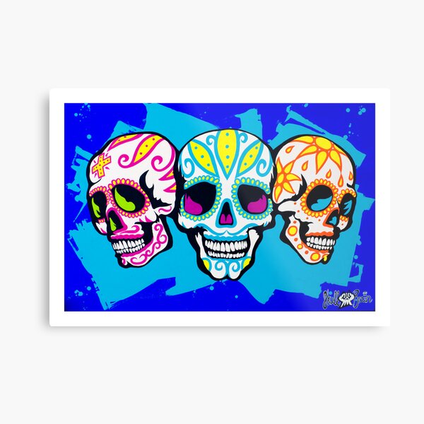 Mexi Skulls Metal Print