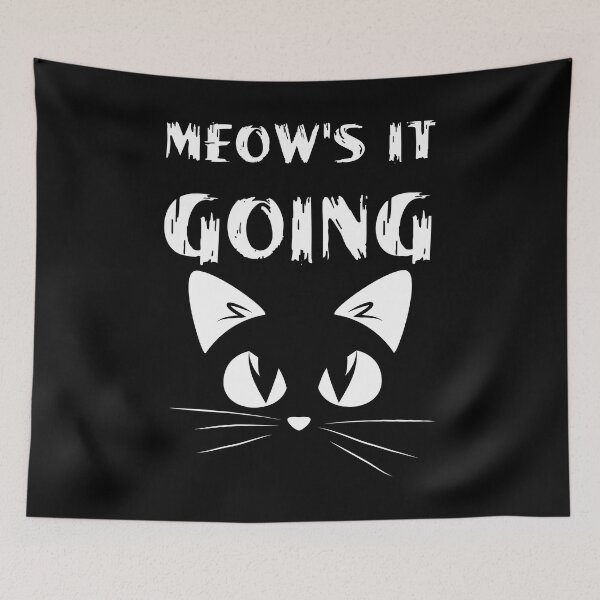 Item preview, Funny Cat T Shirt Meow's It Going Shirt Cute Cat Pun Tee For Men Women Kids Ladies Gift Cat Saying Tee Kitten Cat Mom Dad Retro Graphic designed and sold by mohamedlaid.