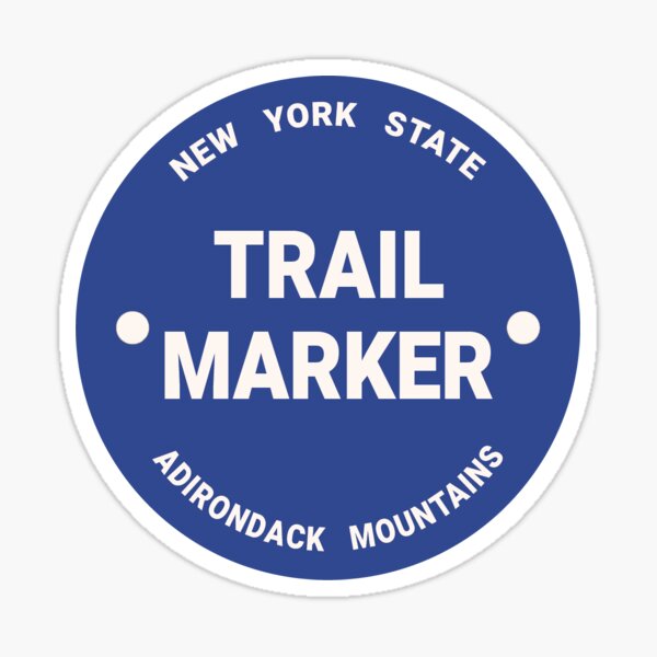 Item preview, NYS Trail Marker Sticker ADK Mountains Blue designed and sold by mountainandmoor.