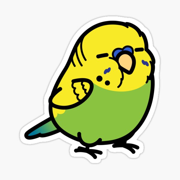Chubby Sky Blue Yellow-headed Budgie Sticker for Sale by birdhism