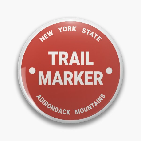 Item preview, NYS Trail Marker Sticker ADK Mountains Red designed and sold by mountainandmoor.